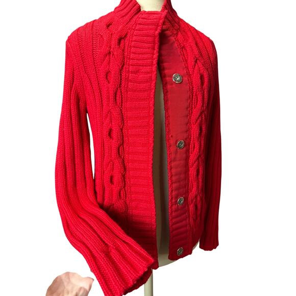 St. John Wool Red Knit Holiday Christmas Sweater Size M - Picture 4 of 11